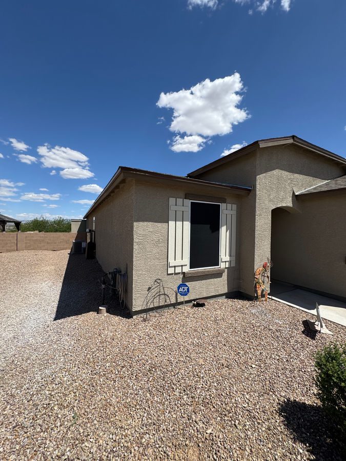 Benson, Arizona home after 90% solar screen installation